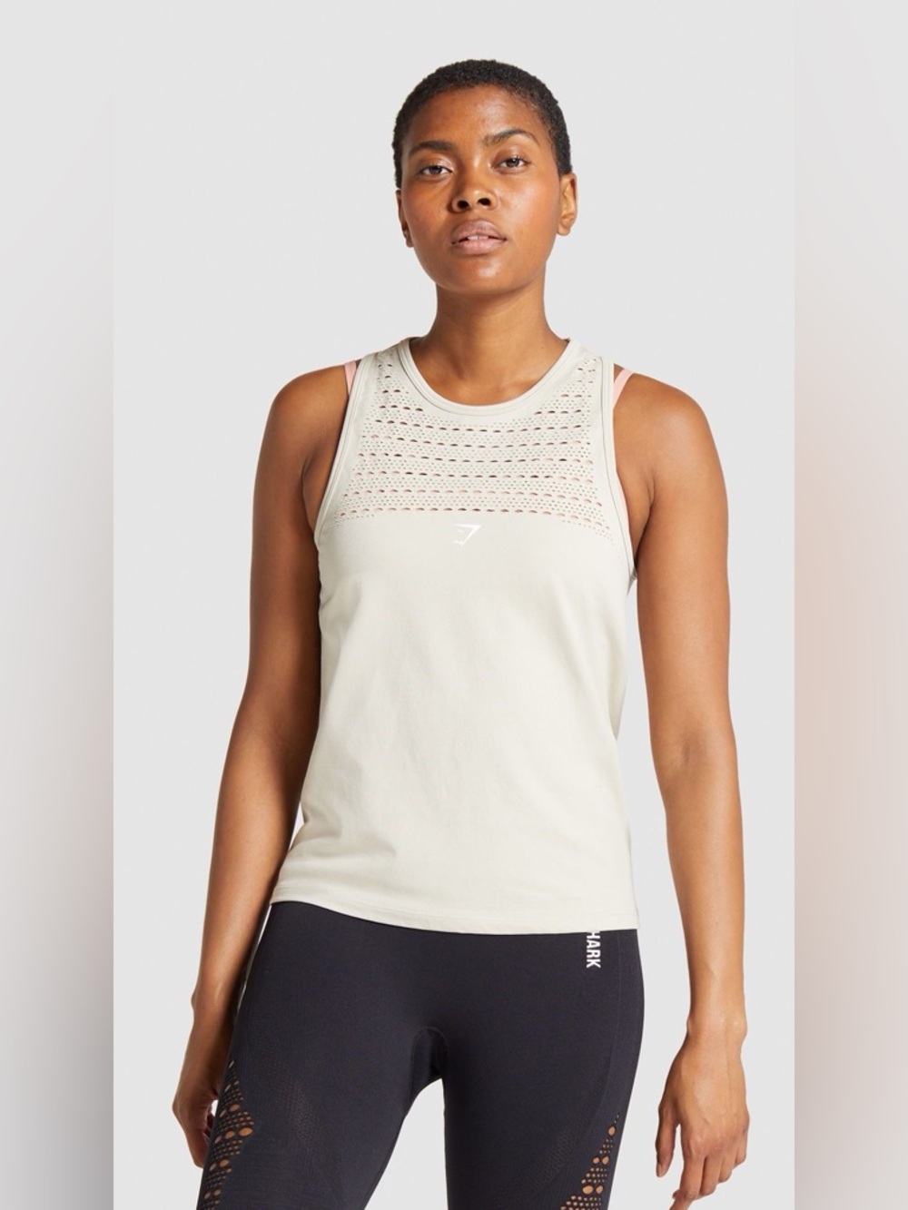 Gymshark Creamy Beige Taupe Energy Seamless Workout Tank